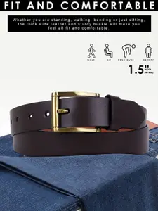 Metronaut Men Textured Leather Formal Belt