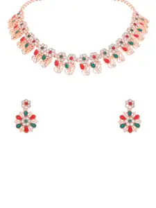 Anouk Gold-Plated American Diamond Studded Necklace And Earrings