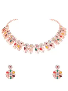 Anouk Gold-Plated American Diamond Studded Necklace And Earrings