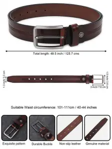 Metronaut Men Textured Leather Formal Belt