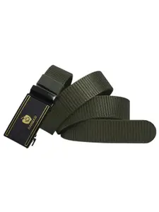 Provogue Men Olive Green Textured Slim Belt