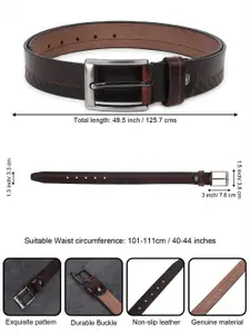Metronaut Men Textured Leather Formal Belt