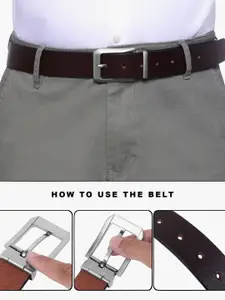 Metronaut Men Textured Leather Formal Belt