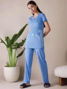 Sweet Dreams Women Round Neck Night suit