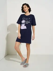 Dreamz by Pantaloons Women Pure Cotton T-shirt Nightdress