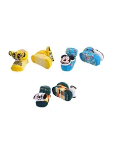 Yellow Bee Infant Boys Pack Of 3 3D Patterned Cotton Ankle Length Socks