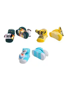 Yellow Bee Infant Boys Pack Of 3 3D Patterned Cotton Ankle Length Socks