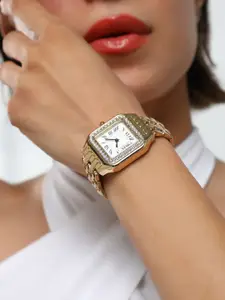 HAUTE SAUCE by  Campus Sutra HAUTE SAUCE by Campus Sutra Women The Solene Square Watch - California Gold