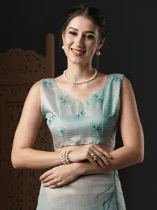 Mitera Floral Zari Organza Saree