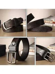 Metronaut Men Textured Leather Formal Belt
