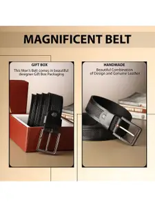Metronaut Men Textured Leather Formal Belt