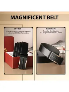 Metronaut Men Textured Leather Formal Belt
