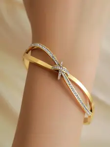 DressBerry Women Stone Studded Cuff Bracelet