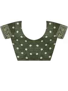 Mitera Ajrak Block Silk Blend Block Print Saree