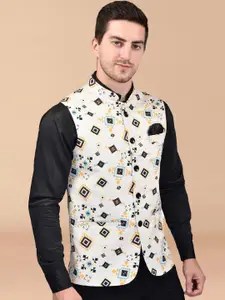 Moda Rapido Men Printed Woven Nehru Jacket