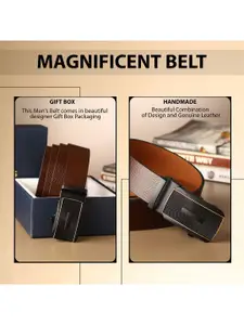 Metronaut Men Textured Leather Formal Belt