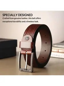 Metronaut Men Textured Leather Formal Belt
