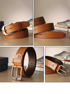 Metronaut Men Textured Leather Formal Belt