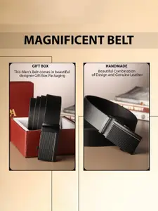 Metronaut Men Textured Leather Formal Belt