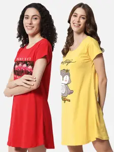 FFLIRTYGO Printed Nightdress