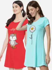 FFLIRTYGO Printed Nightdress