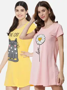 FFLIRTYGO Printed Nightdress