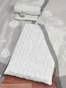 Biba Floral Embroidered Sequinned Unstitched Dress Material