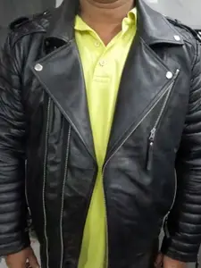 NOORA Men Leather Biker Jacket