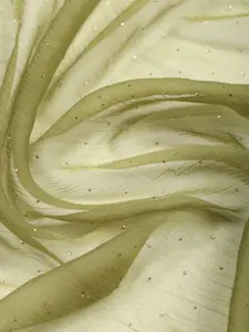 Meena Bazaar Embroidered Organza Unstitched Dress Material