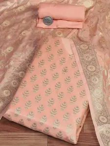 Biba Ethnic Motifs Woven Design Zari Work Unstitched Dress Material