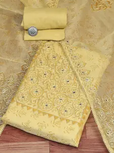 Biba Floral Printed Sequinned Unstitched Dress Material