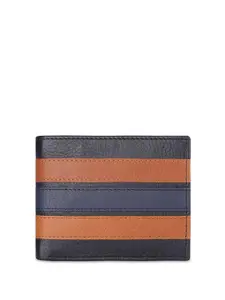 THE CLOWNFISH Women Striped Leather Two Fold Wallet