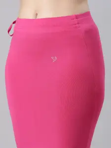 TWIN BIRDS Women Pink Shock Straight Fit Saree Shape Wear