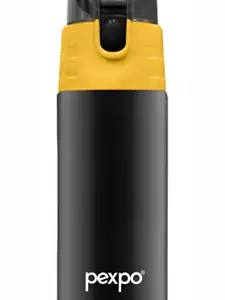 Pexpo Cardio Black Double wall Thermosteel Hot And Cold Vaccume Flask Water Bottle 850ml