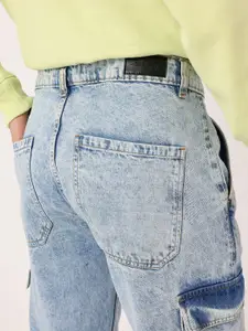 Kook N Keech Men Street Heavy Fade Baggy Fit Cargo Jeans