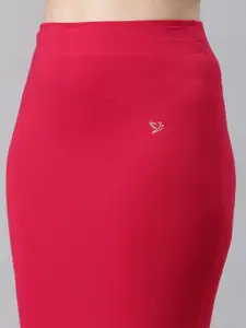 TWIN BIRDS Women Rose Syrup Straight Fit Saree Shape Wear