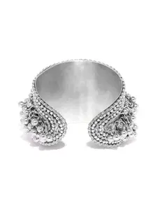 JMBW INTERNATIONAL Silver-Plated Agate Oxidized Cuff Bracelet