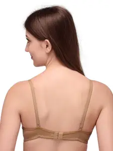 Exotica Lingerie Cream Padded Non Wired Medium Coverage Push up Bra