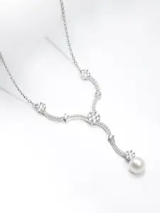 GIVA Sterling Silver Rhodium-Plated Necklace