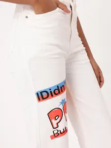 DressBerry Women Girly Grunge Straight Fit Printed Jeans