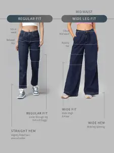 The Roadster Life Co. Women Soft Vibe Wide Leg High-Rise Light Fade Jeans