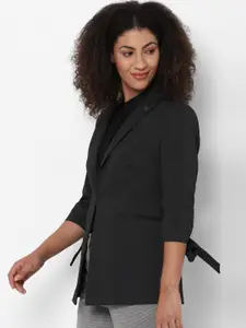 Allen Solly Woman Textured Peaked Lapel Single Breasted Formal Blazer