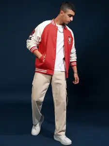 HIGHLANDER Deadpool Marvel Men Red Oversized Varsity Jacket