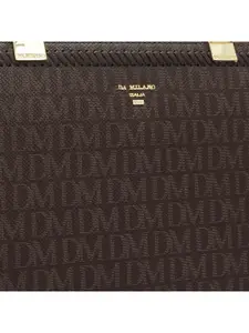 Da Milano Leather Structured Satchel with Cut Work