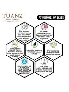 Tuanz Silver Jewelry 925 Sterling Silver Rhodium-Plated Cubic Zirconia-Studded Finger Ring