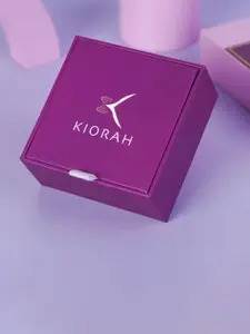 KIORAH 925 Sterling Silver Rose Gold-Plated Square Shaped Minimal Pendants with Chains