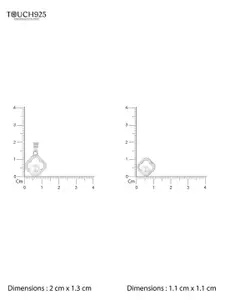 TOUCH925 92.5 Pure Silver Cubic Zirconia-Studded Pendant Set