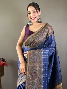 DEVATITHI navy Chanderi Saree