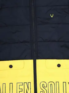 Allen Solly Junior Boys Colourblocked Open Front Jacket with Patchwork