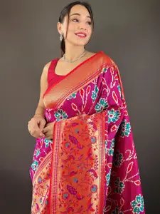 DEVATITHI Floral Woven Design Zari Silk Saree